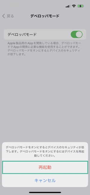 iPhone・iPad の Developer Mode(デベロッパモード)を有効にする方法 5