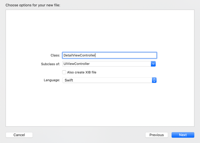 Create DetailViewController
