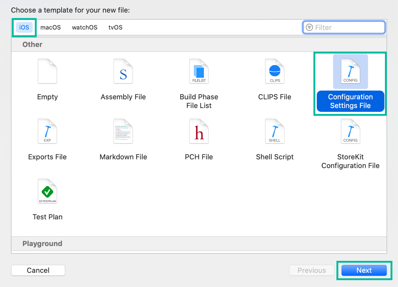 Create an xcconfig file in Xcode - Step 2