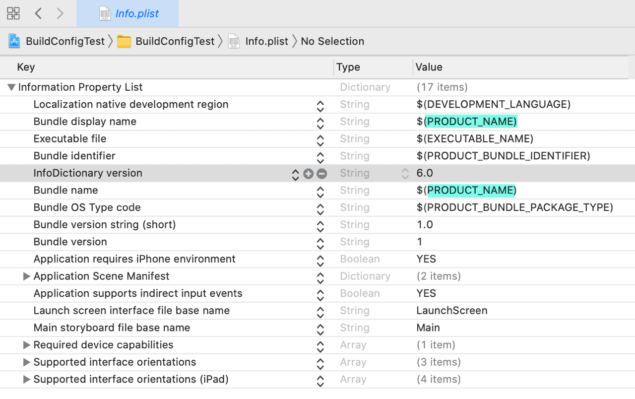 Where to find build setting keys
