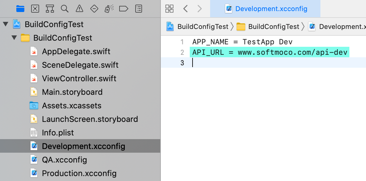Define API_URL per environment