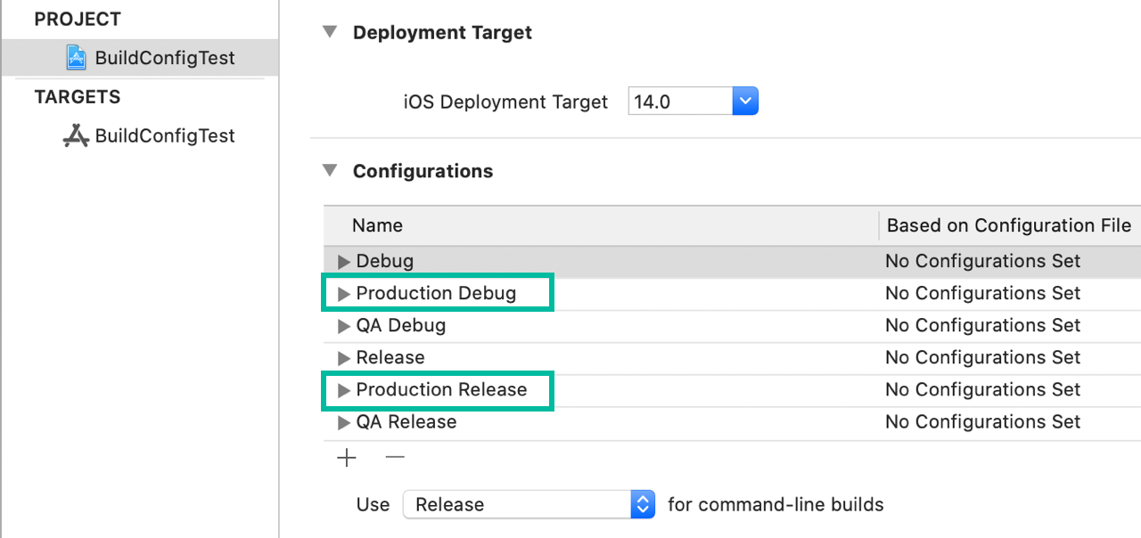 Xcode で Build Configuration を追加する方法 6