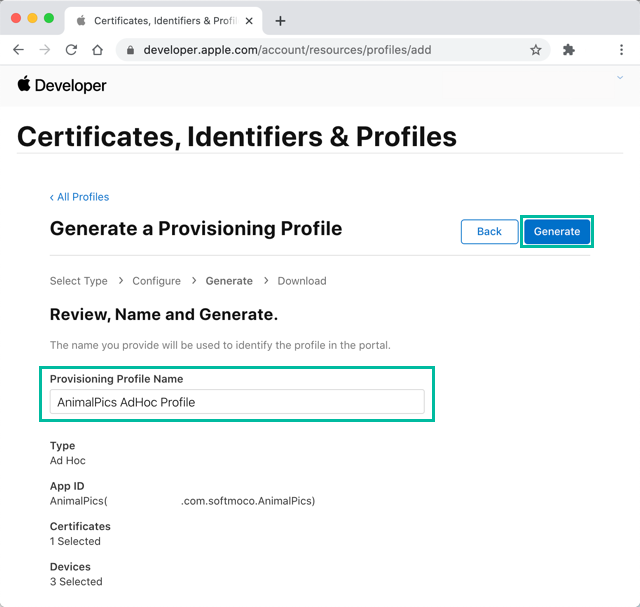 How to create a Provisioning Profile for Ad Hoc distribution 7