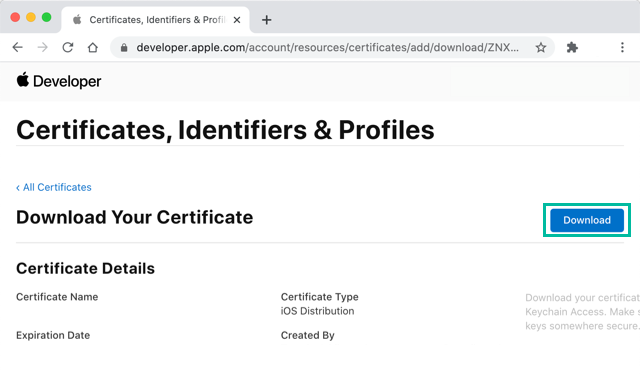 Generate an App Store Distribution Certificate 9