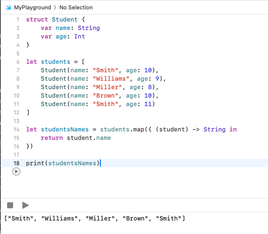 Swift Array - Loop, map, filter 1