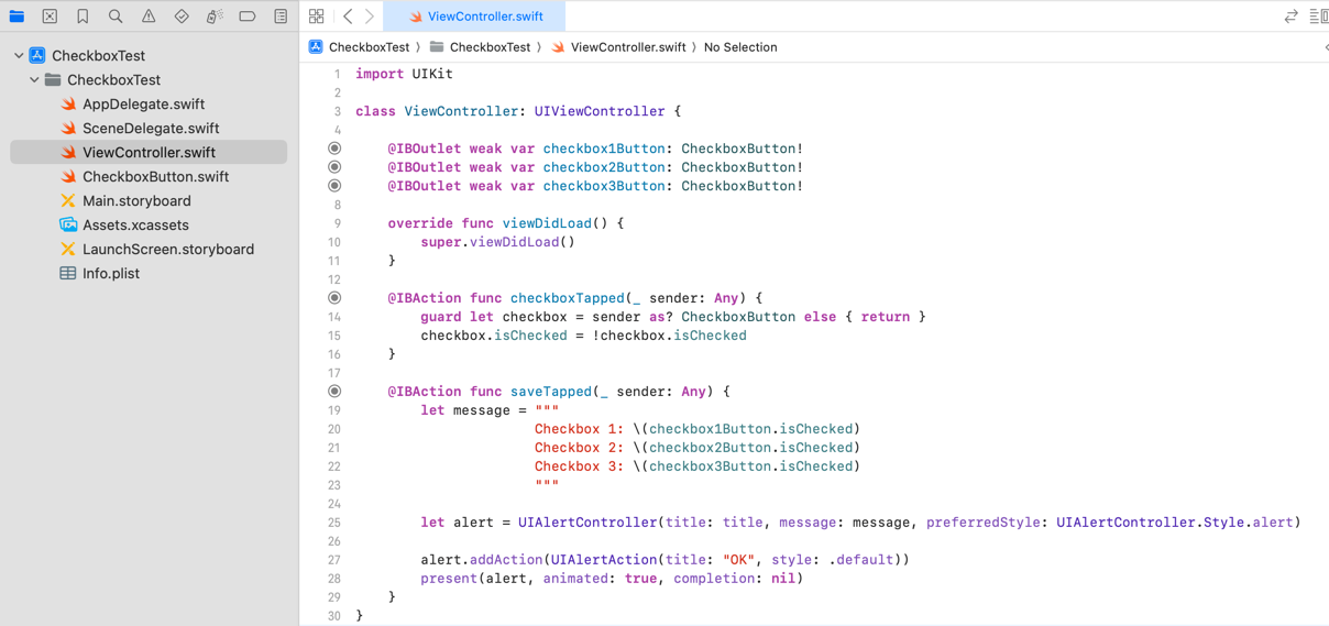 How to Create a Checkbox in Swift 14