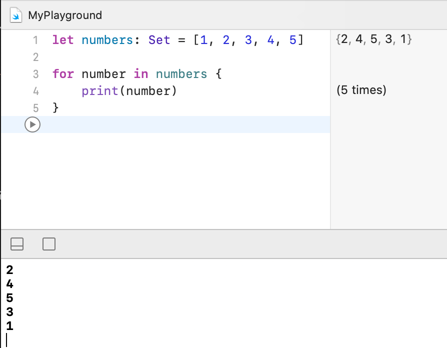 Swift Set – Loop, map, filter 1