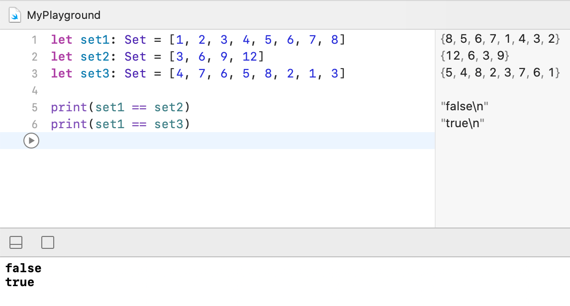 Swift Set – Subset, Superset, Disjoint 1