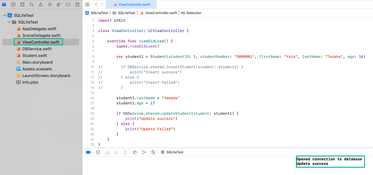 Swift - Update Data in SQLite (UPDATE) 2